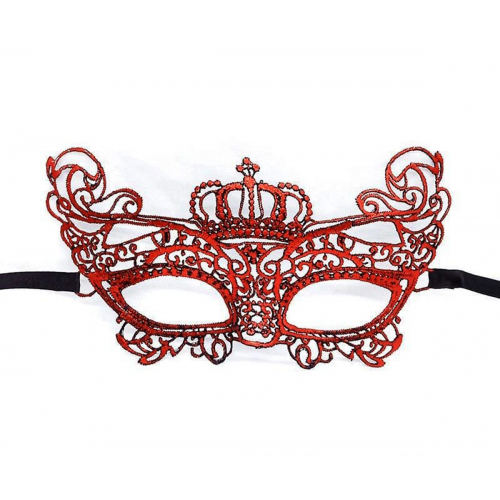 Kırmızı Renk Dantel Örgü İşlemeli Parti Maskesi Model 2 Kırmızı Renk Dantel Örgü İşlemeli Parti Maskesi Model 2