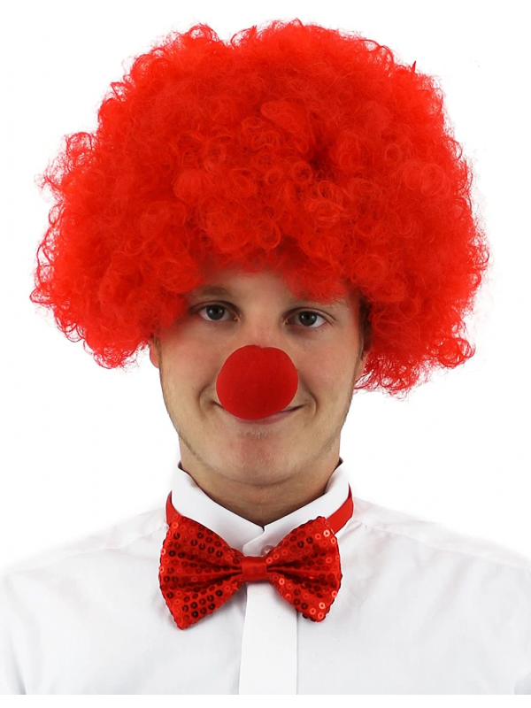 Kırmızı Renk Kıvırcık Afro Bonus Peruk Takma Saç Ve Kırmızı Buru&hellip;
