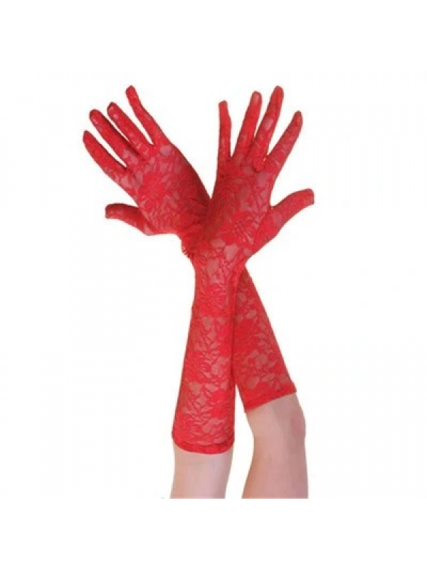 Kırmızı Renk Orta Boy Dantelli Eldiven&hellip;