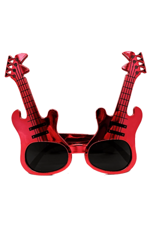 Kırmızı Renk Rockn Roll Gitar Şekilli Parti Gözlüğü 15x15 Cm&hellip;