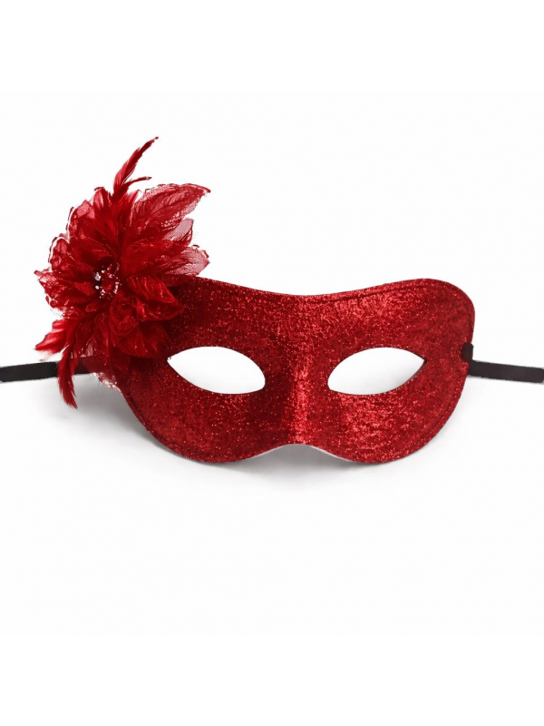 Kırmızı Simli Tüylü Balo Maskesi – Kadın Parti & Maskeli Balo &hellip;