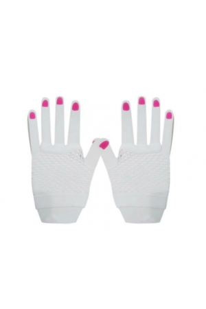 Kısa Fosforlu File Eldiven - Beyaz&hellip;