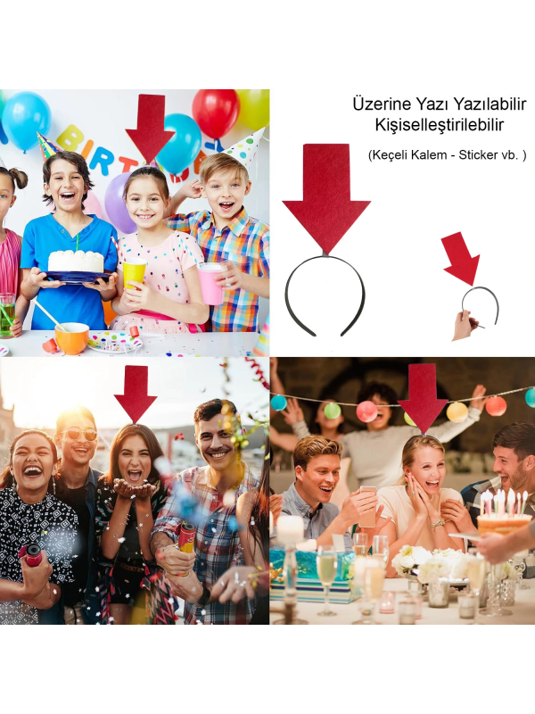 Kişiselleştirilebilir Ok Taç – Üzerine Yazı Yazılabilen Parti Tac�&hellip;