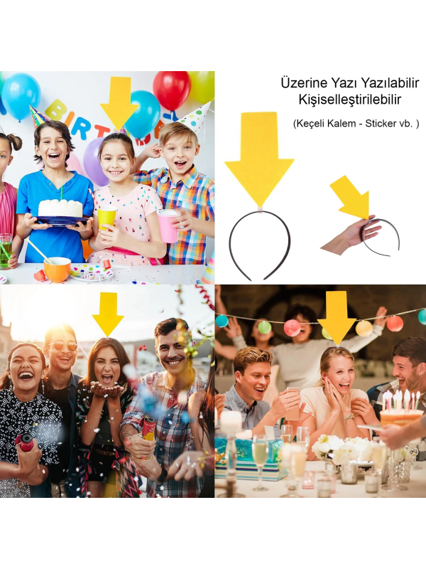 Kişiselleştirilebilir Ok Taç – Üzerine Yazı Yazılabilen Parti Tac�&hellip;