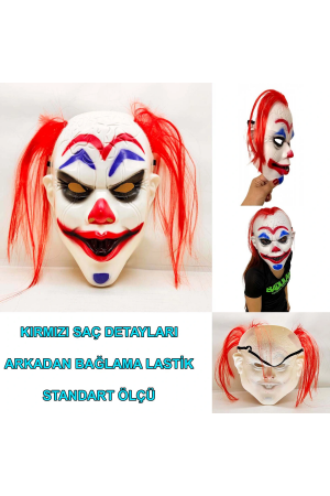 Kızıl Saçlı Joker Palyaço Maskesi&hellip;