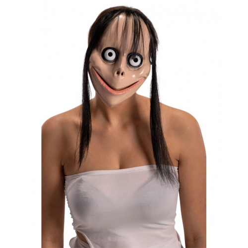 Saçlı Momo Korku Maskesi 24x16 Cm Saçlı Momo Korku Maskesi 24x16 Cm
