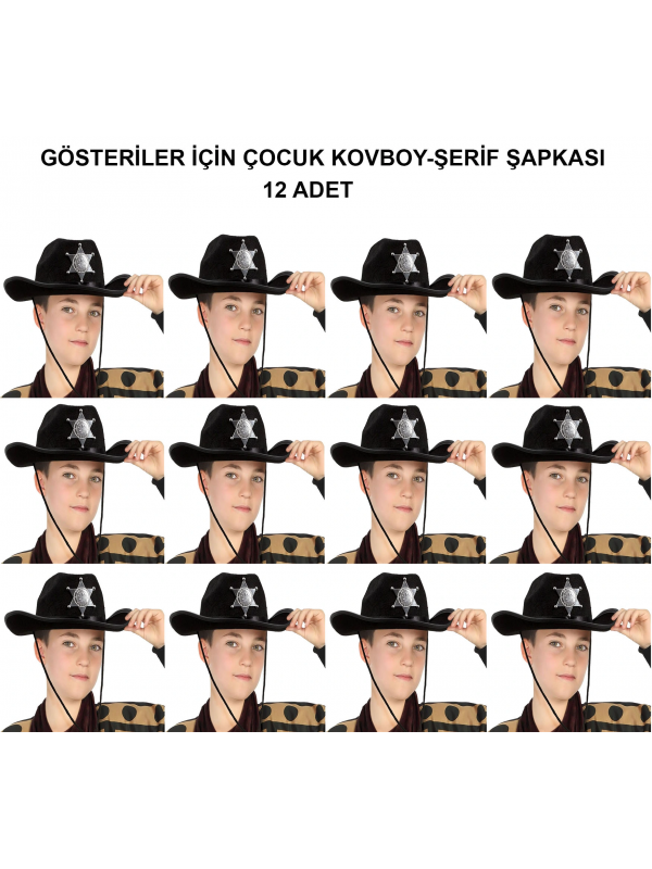 Kovboy Şerif Şapkası Siyah 12 Adet - Kostüm, Parti Ve Gösteri Şapkas… Kovboy Şerif Şapkası Siyah 12 Adet - Kostüm, Parti Ve Gösteri Şapkas…