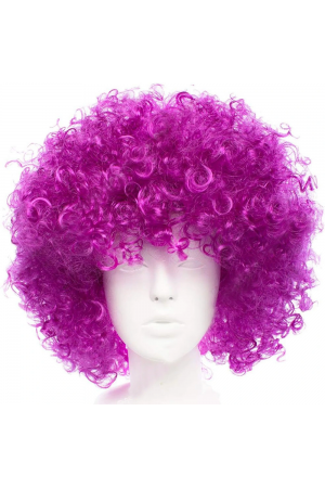Koyu Mor Renk Violet Afro Bonus Saç Peruk&hellip;