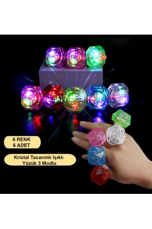 Kristal Led Parti Yüzük Seti (6'lı)&hellip;