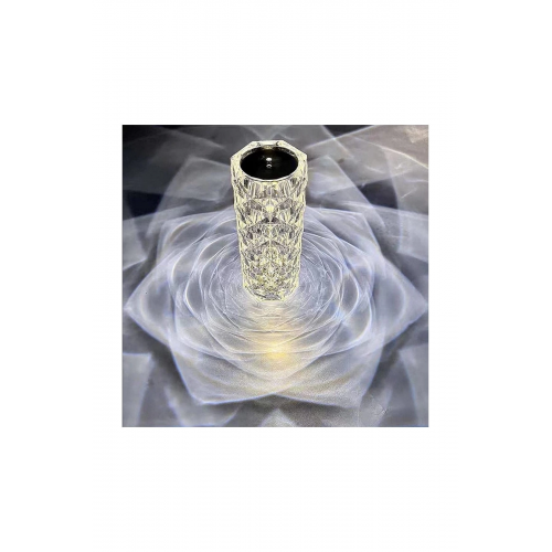 Kristal Masa Lambası Rgb Renk Değiştiren Gece Lambası 16 Renk Dokunmatik Kontrol Kumandalı