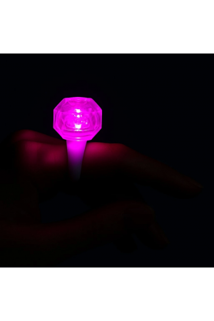 Kristal Tasarımlı Led Glow Işıklı 3 Modlu Pembe Yüzük 3.5 X 5 Cm&hellip;