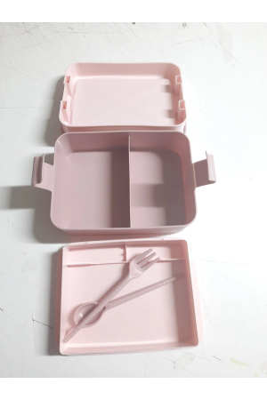 Kulplu Beslenme Kabı  2 Bölmeli Mandallı Diyet Kabı -çatal Kaşık Da&hellip;