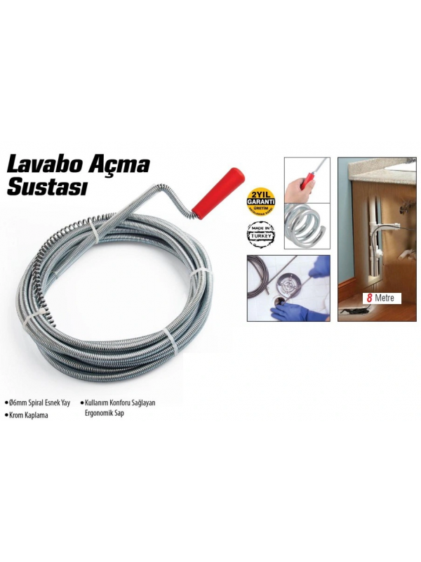 Lavabo Ve Gider Boruları Açacağı - Lavabo Açma Sustası - 8metre&hellip;