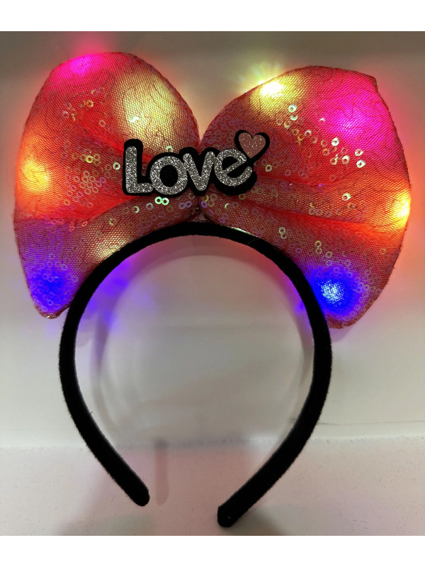 Led Işıklı 3 Farklı Fonksiyonda Yanan Gümüş Love Yazılı Fuşya Pe&hellip;