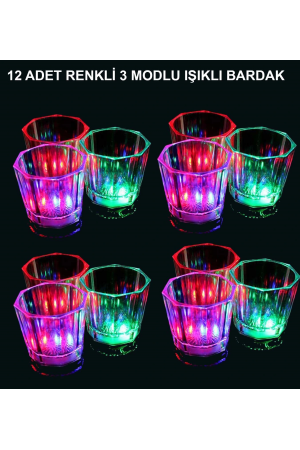 Led Işıklı Eğlence Bardakları - 3 Modlu Renk Değiştiren Bardak 12 A&hellip;