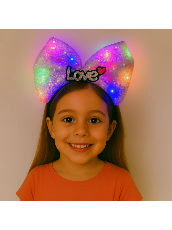 Led Işıklı Love Yazılı Mor Fiyonk Taç – Kız Çocuk Parti Tacı&hellip;