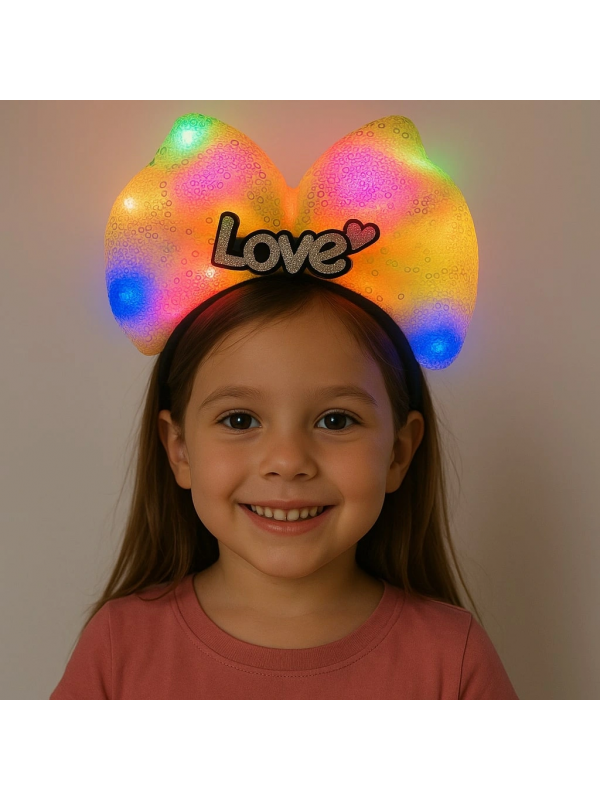 Led Işıklı Love Yazılı Sarı Fiyonk Taç – Kız Çocuk Parti Tacı&hellip;