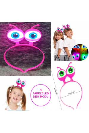 Led Işıklı & Pilli 3 Farklı Modda Yanan Uzaylı Göz Parti Tacı P&hellip;