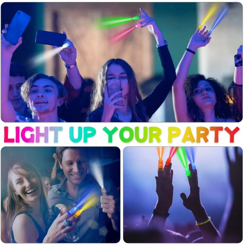 Led Işıklı Renkli Püsküllü Parmak Işığı 4 Renk 4 Adet