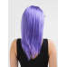 Lila Renk Uzun Düz Parti Peruğu