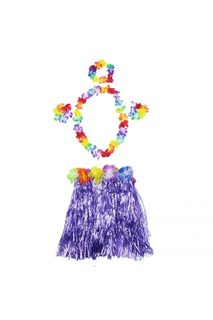 Luau Aloha Hawaii  Kolye Etek Taç Ve Bileklik Seti Mor&hellip;