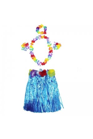 Luau Aloha Hawaii Partisi  Etek Taç Ve Bileklik Seti Mavi&hellip;