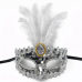 Lüks Gümüş Tüylü Taşlı Balo Maskesi Lüks Gümüş Tüylü Taşlı Balo Maskesi