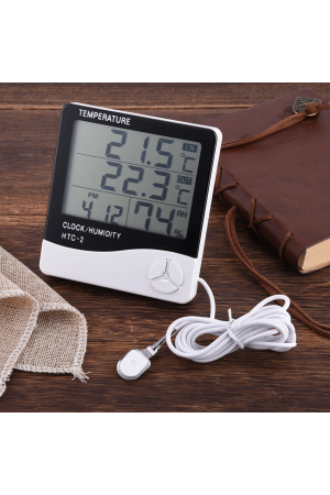 Masaüstü İç - Dış Mekan Dijital Termometre Nem Ölçer Higrometr…