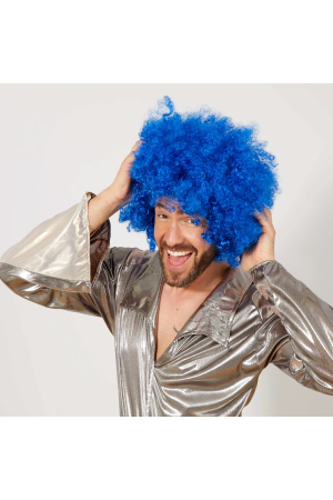 Mavi Renk Kıvırcık Afro Bonus Peruk&hellip;