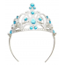 Mavi Taşlı Elsa Çocuk Tacı Prenses Tacı Kraliçe Tacı 16x14 Cm