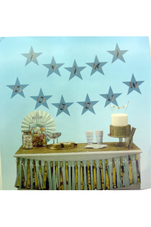 Mavi Üzeri Gümüş Yıldız İyiki Doğdun Flama Süs&hellip;