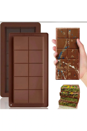 Meşhur Dubai Çikolatası Kalıbı Silikon - Büyük Tablet Çikolata Mum&hellip;