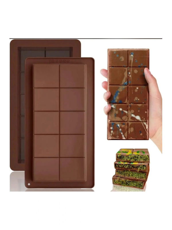 Meşhur Dubai Çikolatası Kalıbı Silikon - Büyük Tablet Çikolata Mum&hellip;