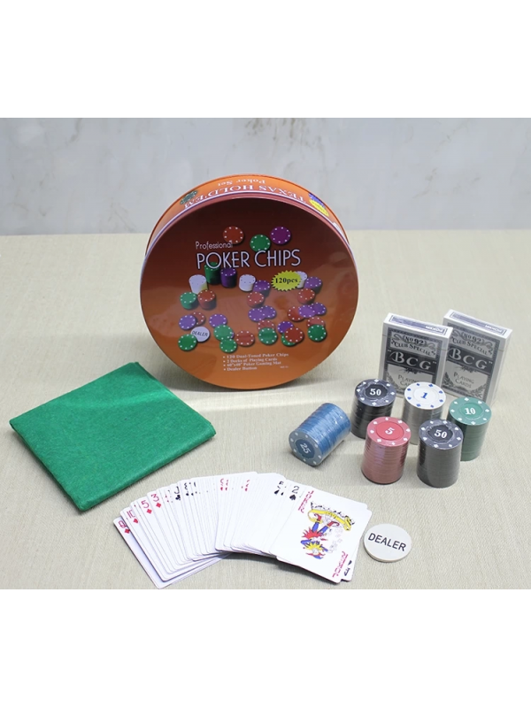 Metal Kutulu 120 Chip Ve 2 Adet İskambil  Kağit Setine Sahip Poker Oyunu&hellip;