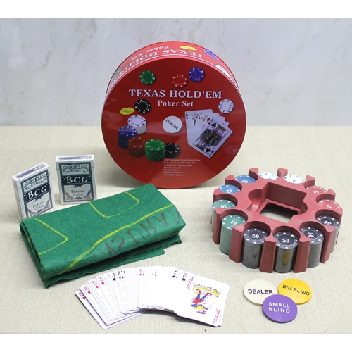 Metal Kutulu 240 Chip Ve 2 Adet İskambil  Kağit Setine Sahip Poker Oyunu Alk3539