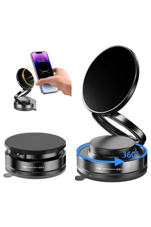 Metalik Magsafe Telefon Tutucu Tüm Yüzeylerle Uyumlu Vakumlu 360 Dönen …