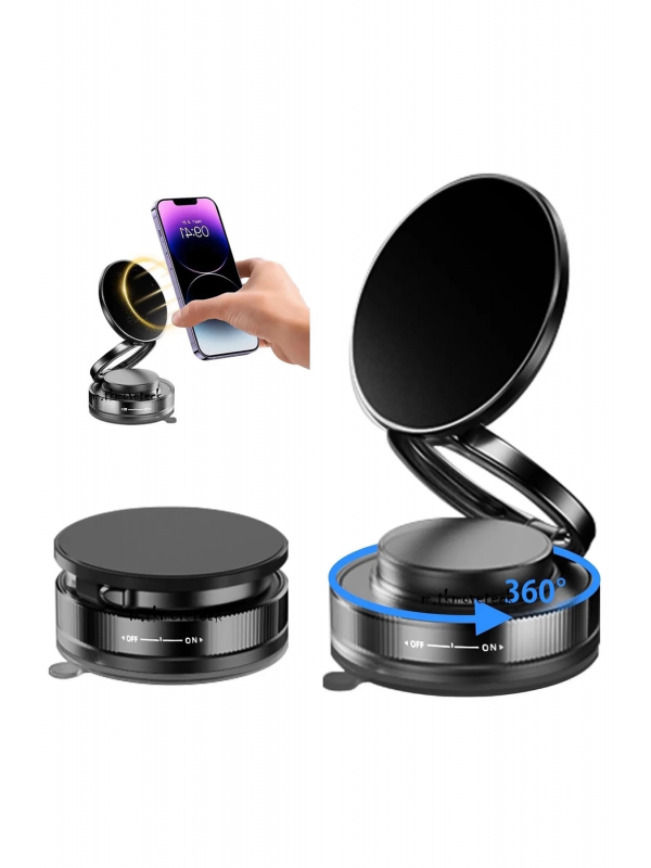 Metalik Magsafe Telefon Tutucu Tüm Yüzeylerle Uyumlu Vakumlu 360 Dönen &hellip;