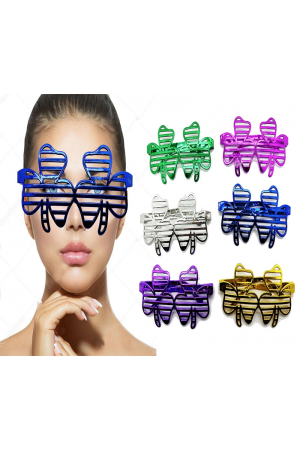 Metalize Ekstra Parlak Yaprak Panjur Parti Gözlüğü 6 Renk 6 Adet&hellip;