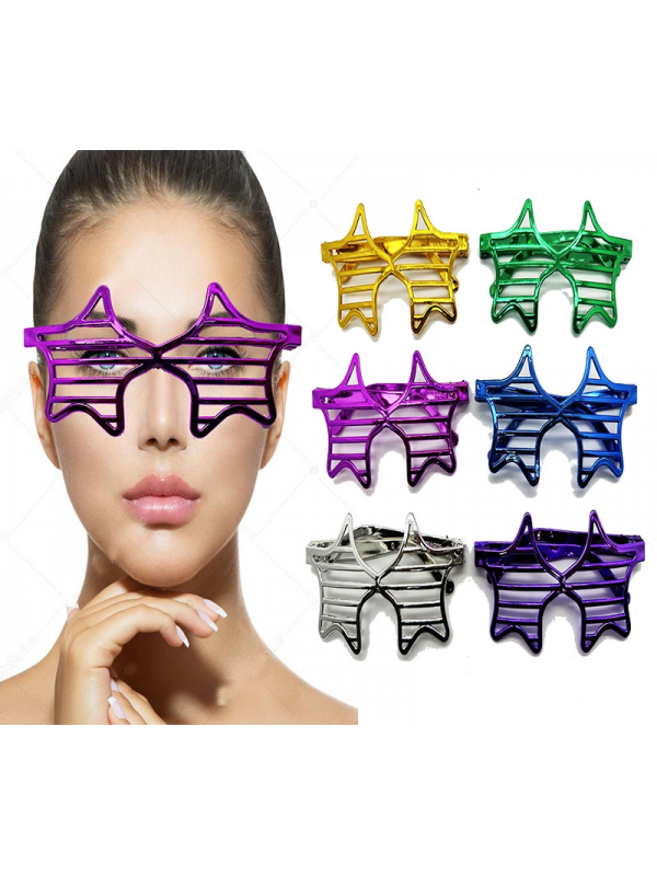 Metalize Ekstra Parlak Yıldız Panjur Parti Gözlüğü 6 Renk 6 Adet&hellip;