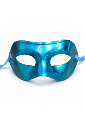 Metalize Parlak Parti Maskesi Turkuaz Mavi Renk 16x7 Cm&hellip;