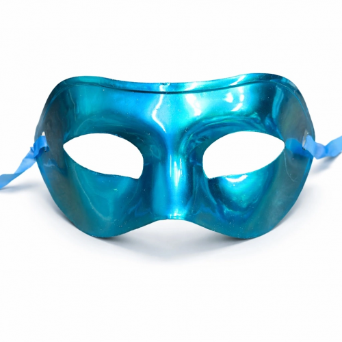 Metalize Parlak Parti Maskesi Turkuaz Mavi Renk 16x7 Cm Metalize Parlak Parti Maskesi Turkuaz Mavi Renk 16x7 Cm