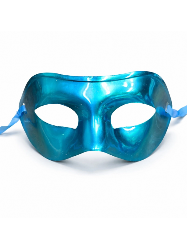 Metalize Parlak Parti Maskesi Turkuaz Mavi Renk 16x7 Cm… Metalize Parlak Parti Maskesi Turkuaz Mavi Renk 16x7 Cm…