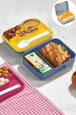 Meyve Suyu Bölmeli - Tabaklı Beslenme Kabı  Diyet Kabı -çatal Bıçak&hellip;