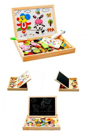 Mıknatıslı Çift Taraflı Ahşap Yazı Tahtası Seti&hellip;