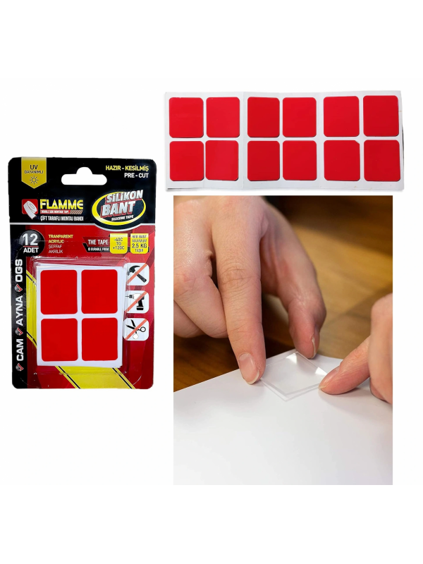 Montaj Bandı 2.5 Kg - Çift Taraflı Hazır Kesilmiş Silikon Bant 12&amp&hellip;