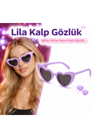 Mor Lila Retro Kalp Gözlük – 80’ler 90’lar Stil Parti Gözlüğü… Mor Lila Retro Kalp Gözlük – 80’ler 90’lar Stil Parti Gözlüğü…