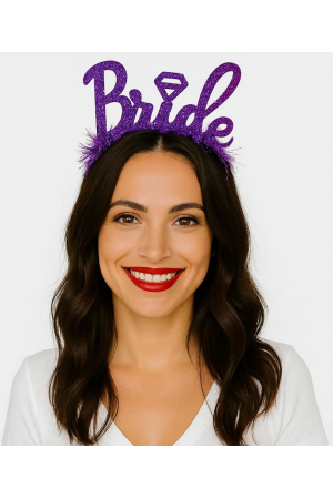 Mor Renk Bekarlığa Veda İtalik Yazı Alyanslı Bride Taç&hellip;