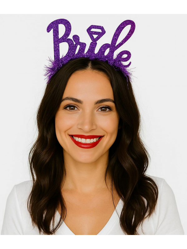 Mor Renk Bekarlığa Veda İtalik Yazı Alyanslı Bride Taç&hellip;