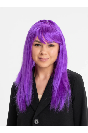 Mor Renk Düz Kesim Uzun Parti Peruğu Takma Saç&hellip;
