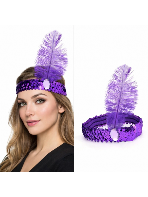 Mor Tüylü Retro Çarliston Saç Bandı - 70-80-90’lar Parti Tacı… Mor Tüylü Retro Çarliston Saç Bandı - 70-80-90’lar Parti Tacı…